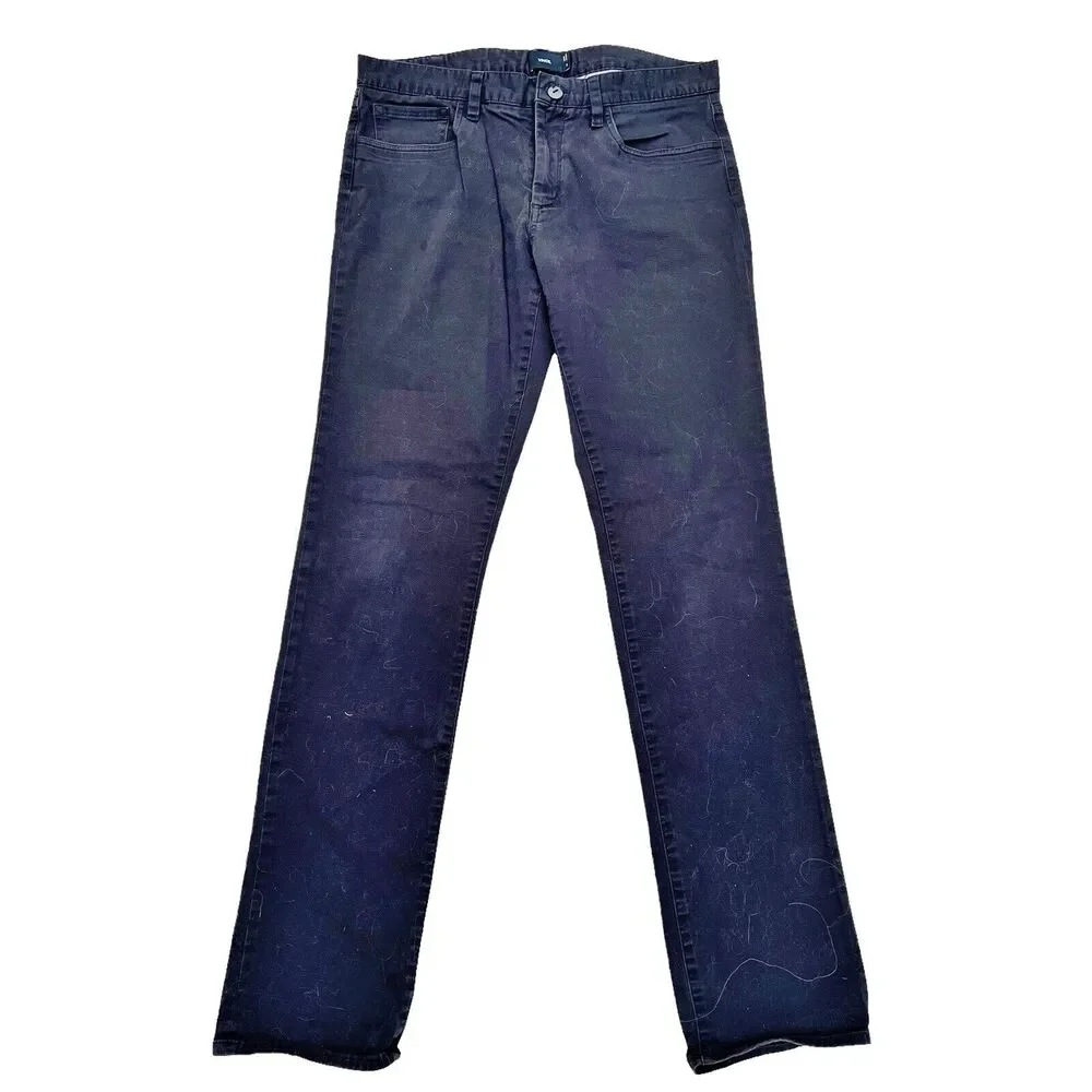 Vince Black Cotton Jeans Sz 32 Womens Slim Straight Mid-Rise Cotton‎ Spandex